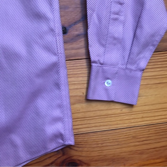 Talbots Purple Striped Button Down Wrinkle Resistant Button Down Top, EUC, 6 - Picture 7 of 15
